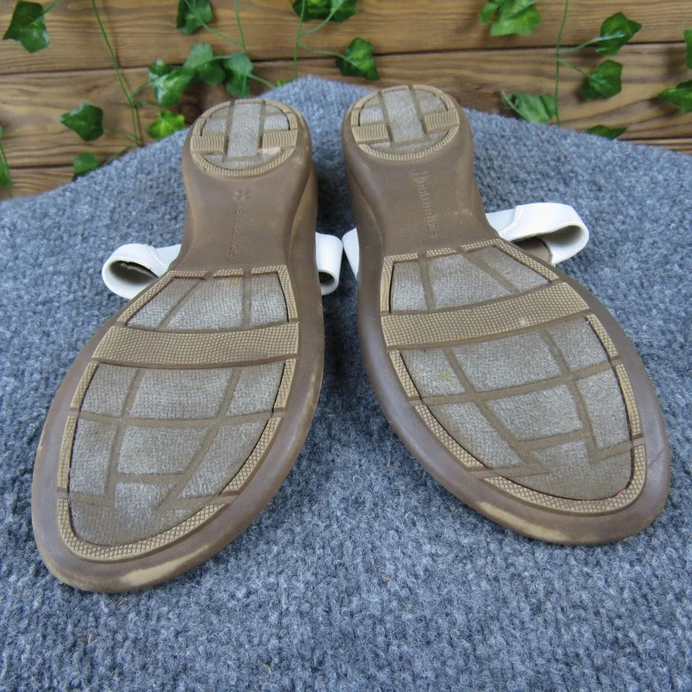Naturalizer Jillian White Beaded Thong‎ Sandals Women's Size 7M